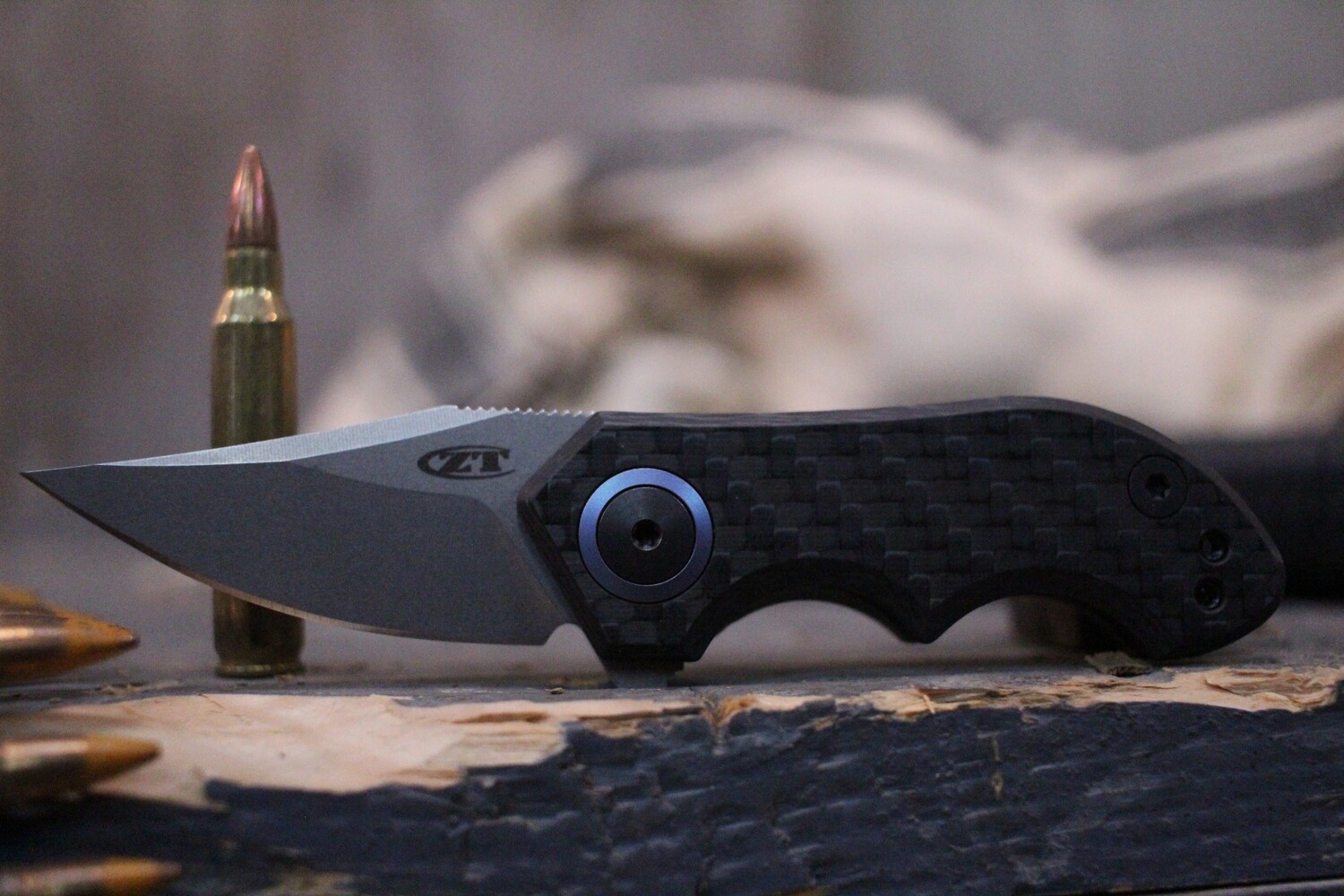 Zero Tolerance 0022 1.8&quot; Small Galyean Frame Lock Knife / Carbon Fiber / Stonewash