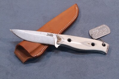 3DK MAK 4" Fixed Drop Point, K110 Blade / Caribou (Reindeer) Antler handle