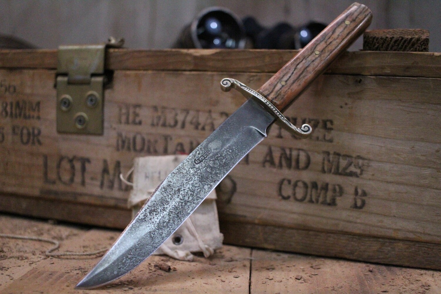 RT Canoe Knife Bowie 5.75&quot; Fixed Blade, Bone / 1095