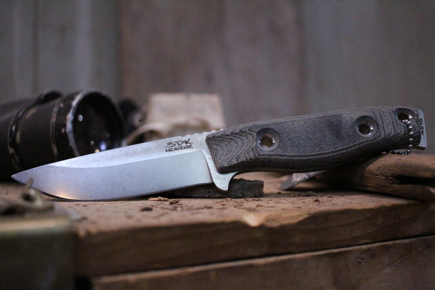 3DK MAK 4&quot; Fixed Drop Point, N690 Blade / Black Micarta handle 