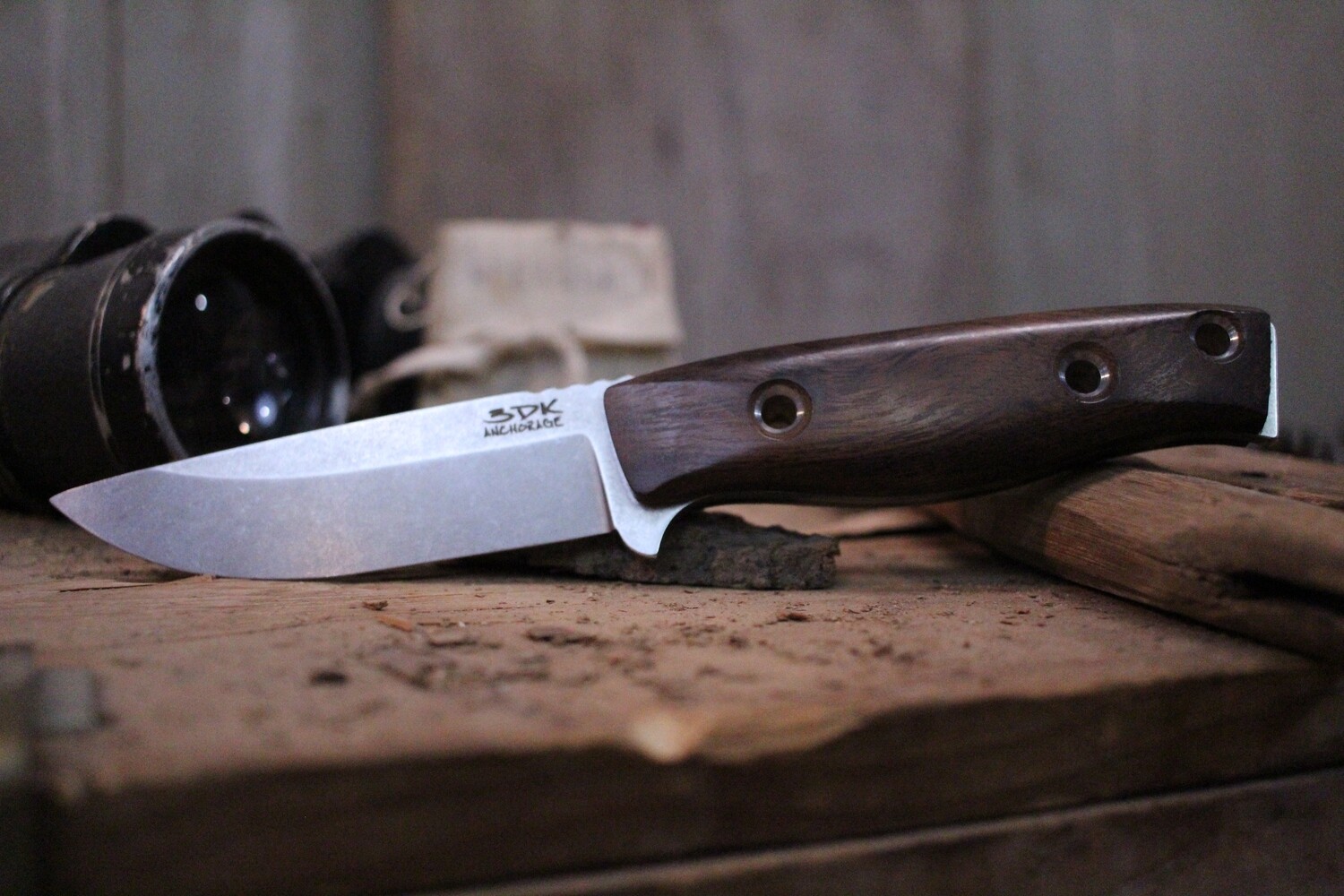 3DK MAK 4&quot; Fixed Drop Point, Elmax Blade / Ironwood Handle