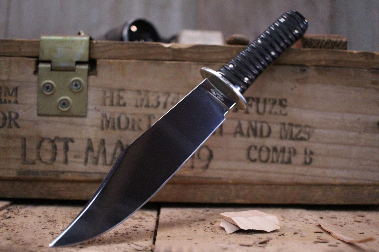 Canal Street Cutlery 1873 7&quot; Fixed Bowie, Buffalo Horn / Satin ( Pre Owned )