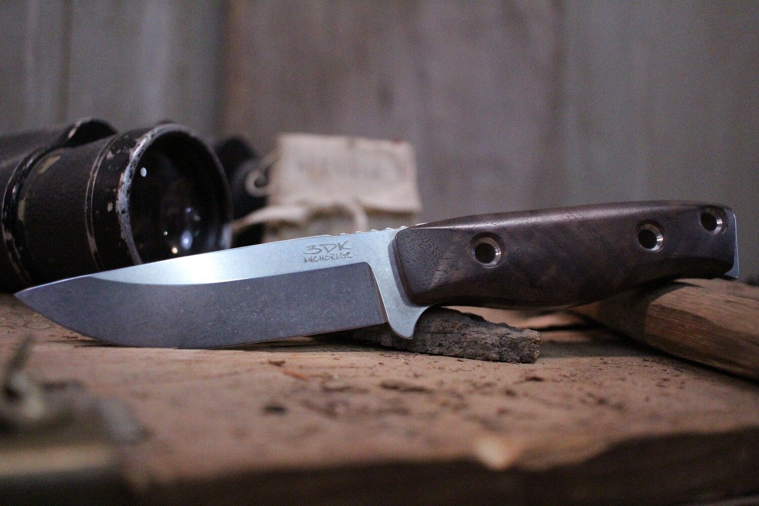 3DK MAK 4&quot; Fixed Drop Point, K110 Blade / Walnut Handle