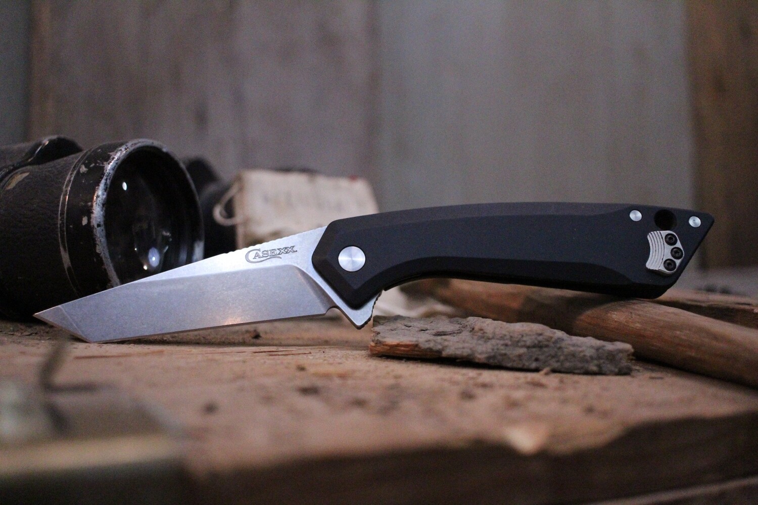 Case CG01 3.4&quot; Tanto Flipper / Black Anodized Aluminum / Stonewash ( Discontinued )