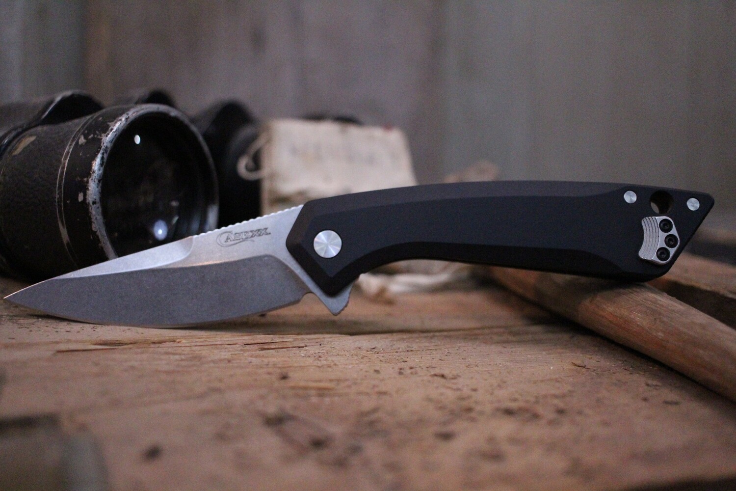 Case CG01 3.4&quot; Drop Point Flipper / Black Anodized Aluminum / Stonewash ( Discontinued )