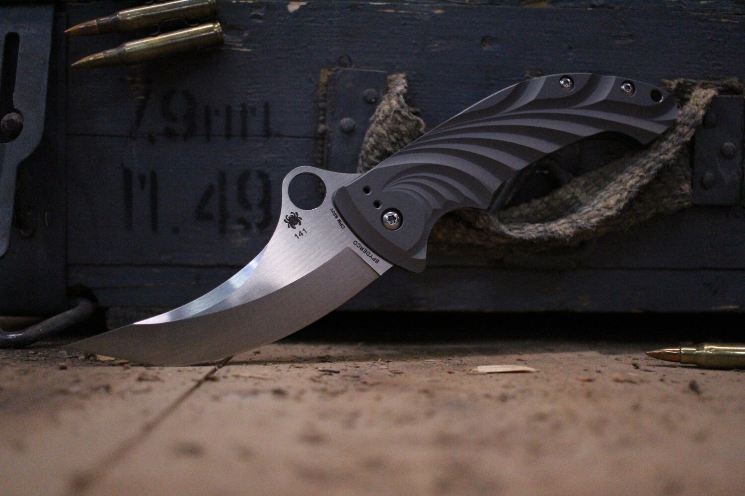 Spyderco Tighe Stick 3.9&quot; Frame Lock Knife, Titanium / Satin S90V  ( Pre Owned )