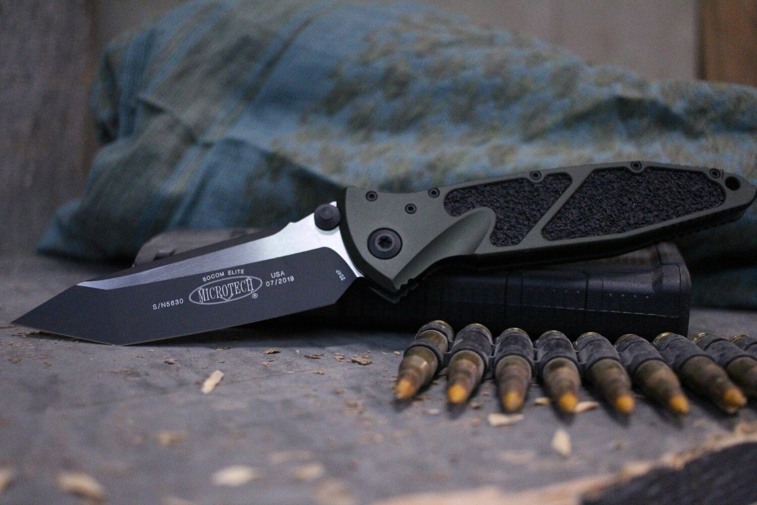 Microtech Socom Elite 4&quot; T/E Manual Knife, OD Green / Black