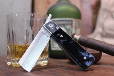 Gerber Jukebox 2.75&quot; Front Flipper Liner Lock Knife, Black Marble / Sheepsfoot Satin