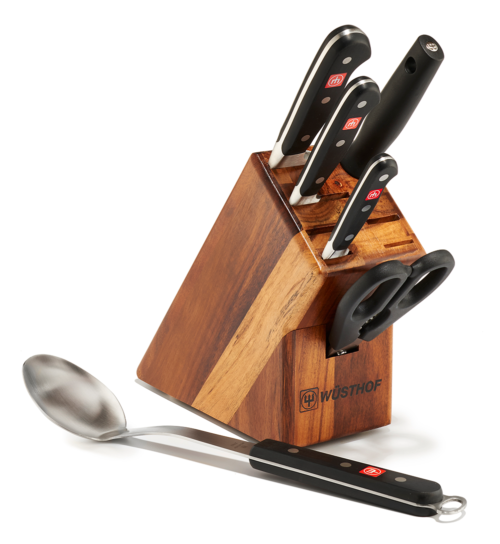 Wüsthof Classic 6 Piece Block Set, W/ GWP Spoon, Acacia ( Discontinued )
