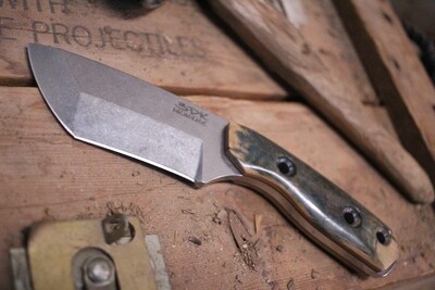 3DK Riot 3.7" Fixed Tanto Point, K110 Blade / Mammoth Ivory Handle