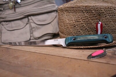 3DK Fisher 8" Fillet Knife,  Green Dymondwood