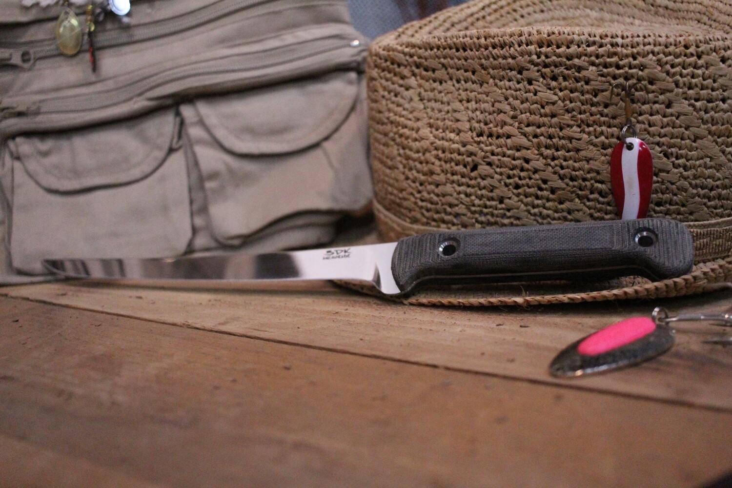 3DK Fisher 8&quot; Fillet Knife,  Black Micarta