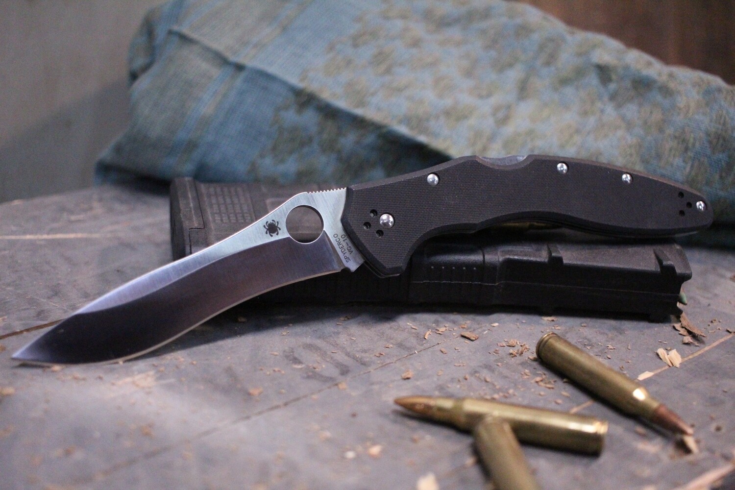 Spyderco Ulize 4.11&quot; Folding Kukri, Black G10 / Satin ( Pre Owned )