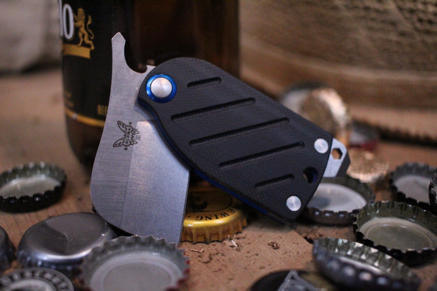 Benchmade Aller 1.6&quot; Friction Folder Knife / Black-Blue G10 / Satin (Prototype)