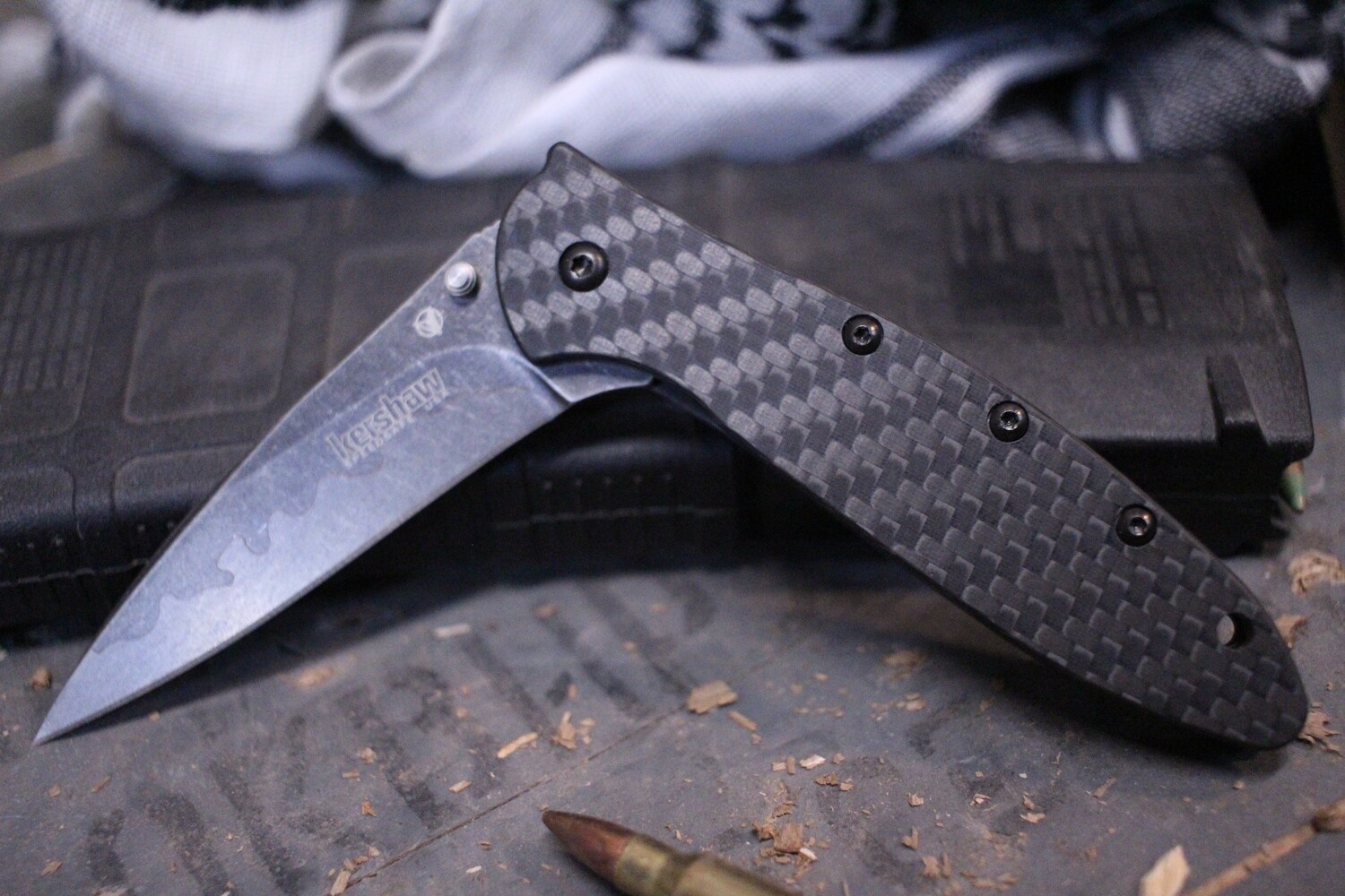 Kershaw Leek 3&quot; Assisted Opening Knife, Carbon Fiber / Sandvik &amp; D2 Composite ( Discontinued )