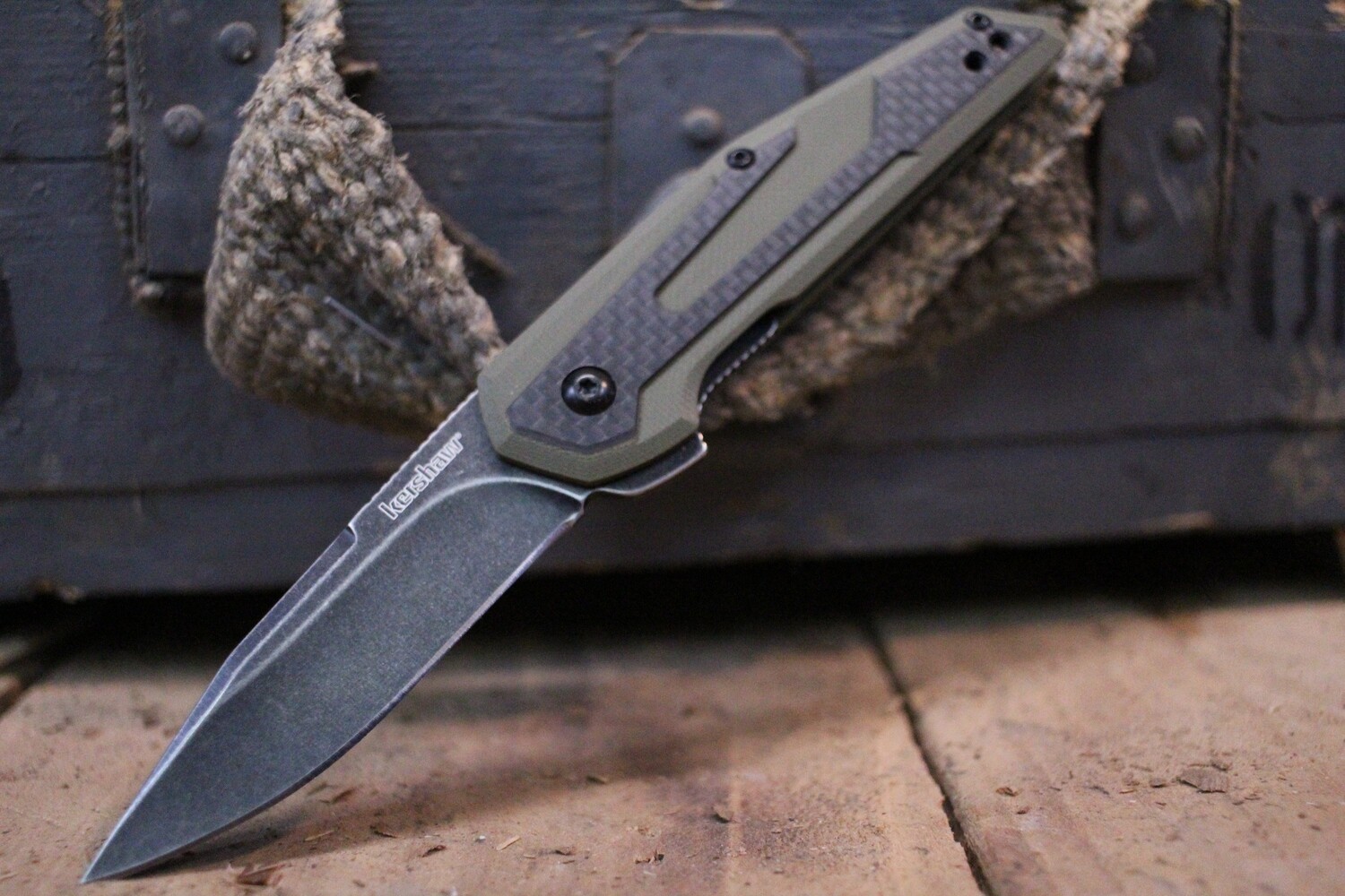 Kershaw Fraxion 2.75&quot; Flipper, Carbon Fiber &amp; OD G10 ( Discontinued )