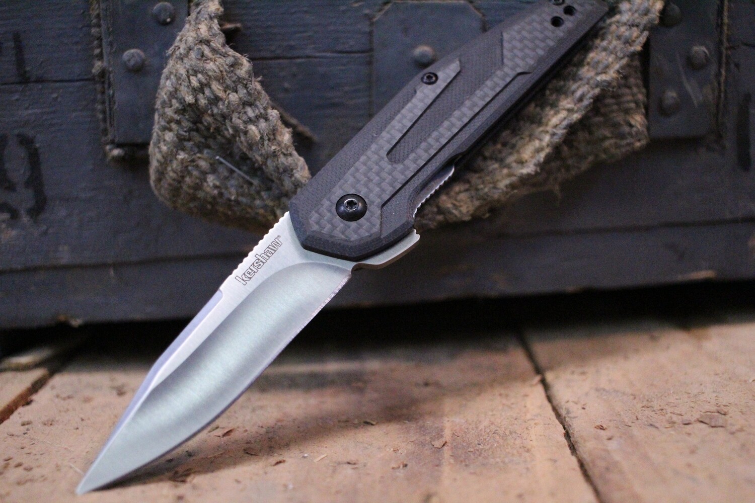 Kershaw Fraxion 2.75&quot; Flipper, Carbon Fiber &amp; Black G10 / Satin ( Discontinued )