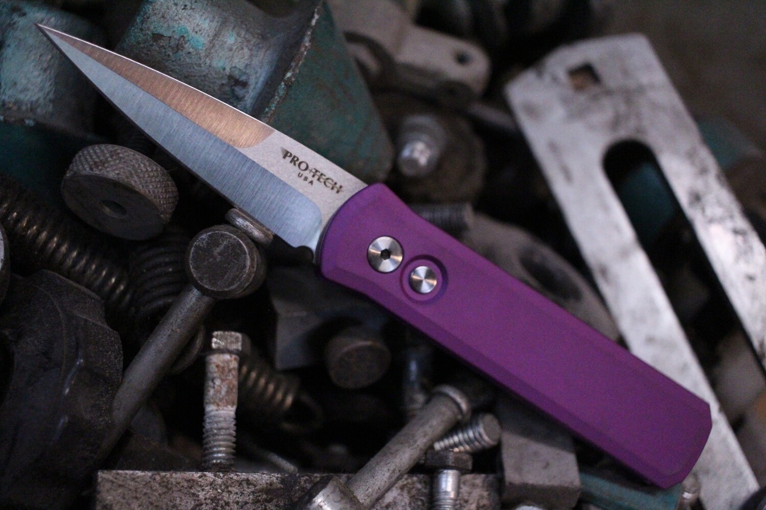 Pro-Tech Godson 3&quot; Automatic Knife, Purple / Satin