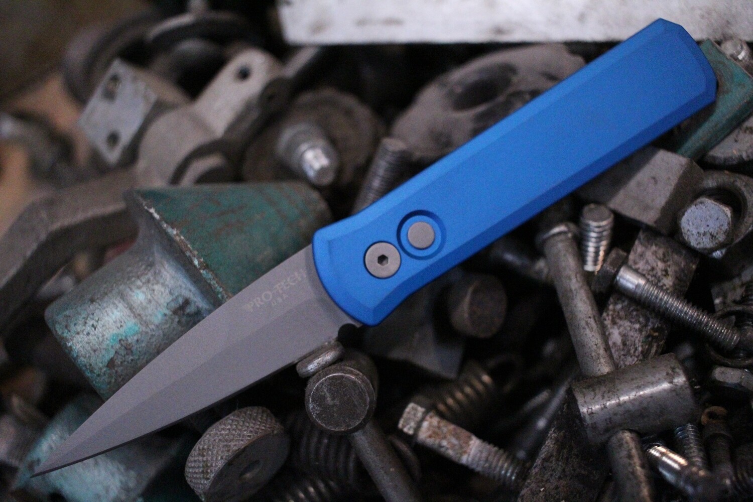 Pro-Tech Godson 3&quot; Automatic Knife, Blue / Bead Blast