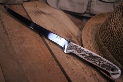 3DK Fisher 8" Fillet Knife,  Moose Handle