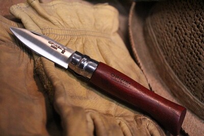 Opinel Knives No. 9 Oyster &amp; Shellfish 2.5" Knife, Bubinga / Satin Stainless