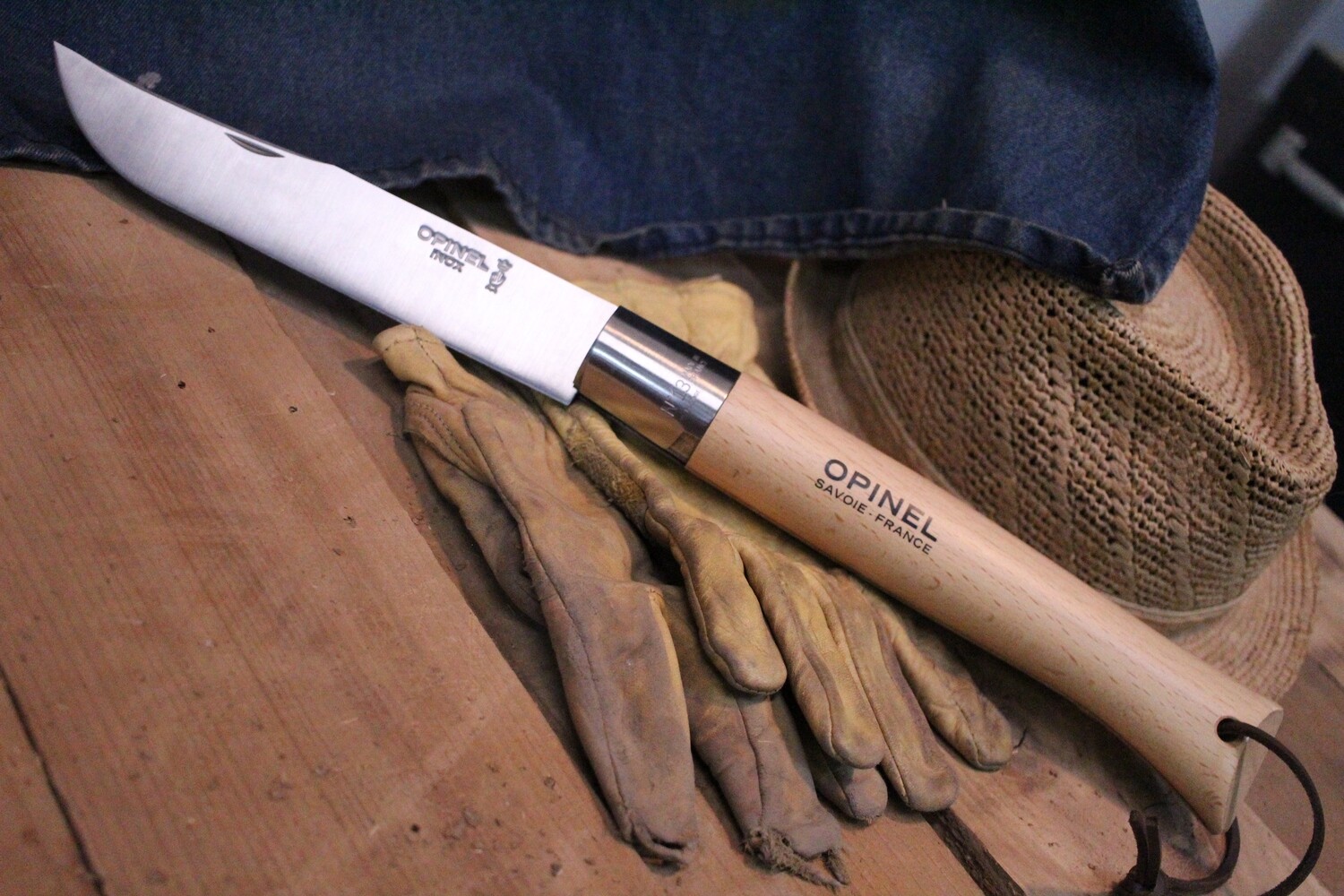 Opinel No. 13 8.75&quot; Giant Viroblock Folder / Varnished Beechwood / Satin Stainless Steel ( Discontinued )