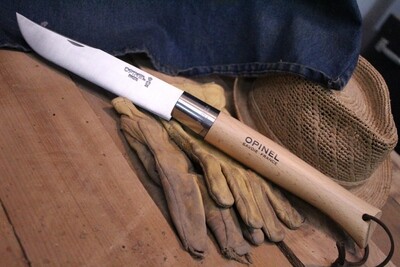 Opinel Knives No. 13 8.75" Giant Knife, Beechwood / Brushed Stainless