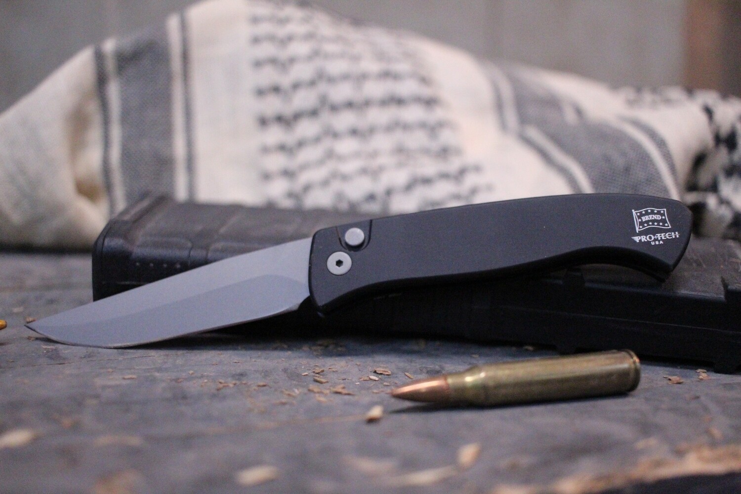 Pro-Tech Brend 2 3&quot; Automatic Knife, Black / Blasted