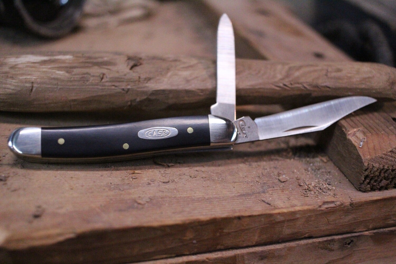 Case Texas Jack 3.375&quot; / Jet Black Synthetic / Stainless Steel
