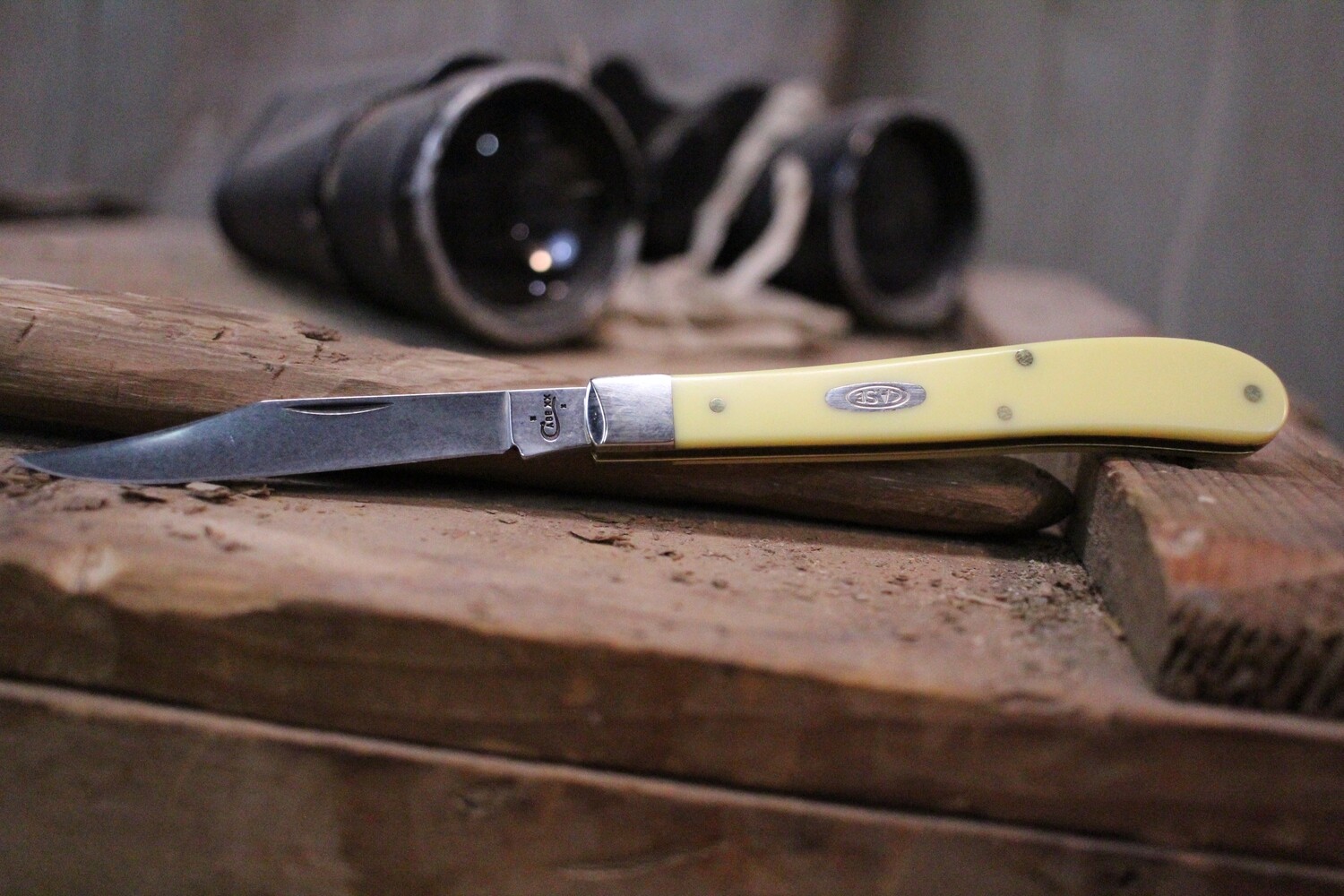 Case Barehead Slimline Trapper 4.125&quot; / Yellow Polymer / Stainless Steel