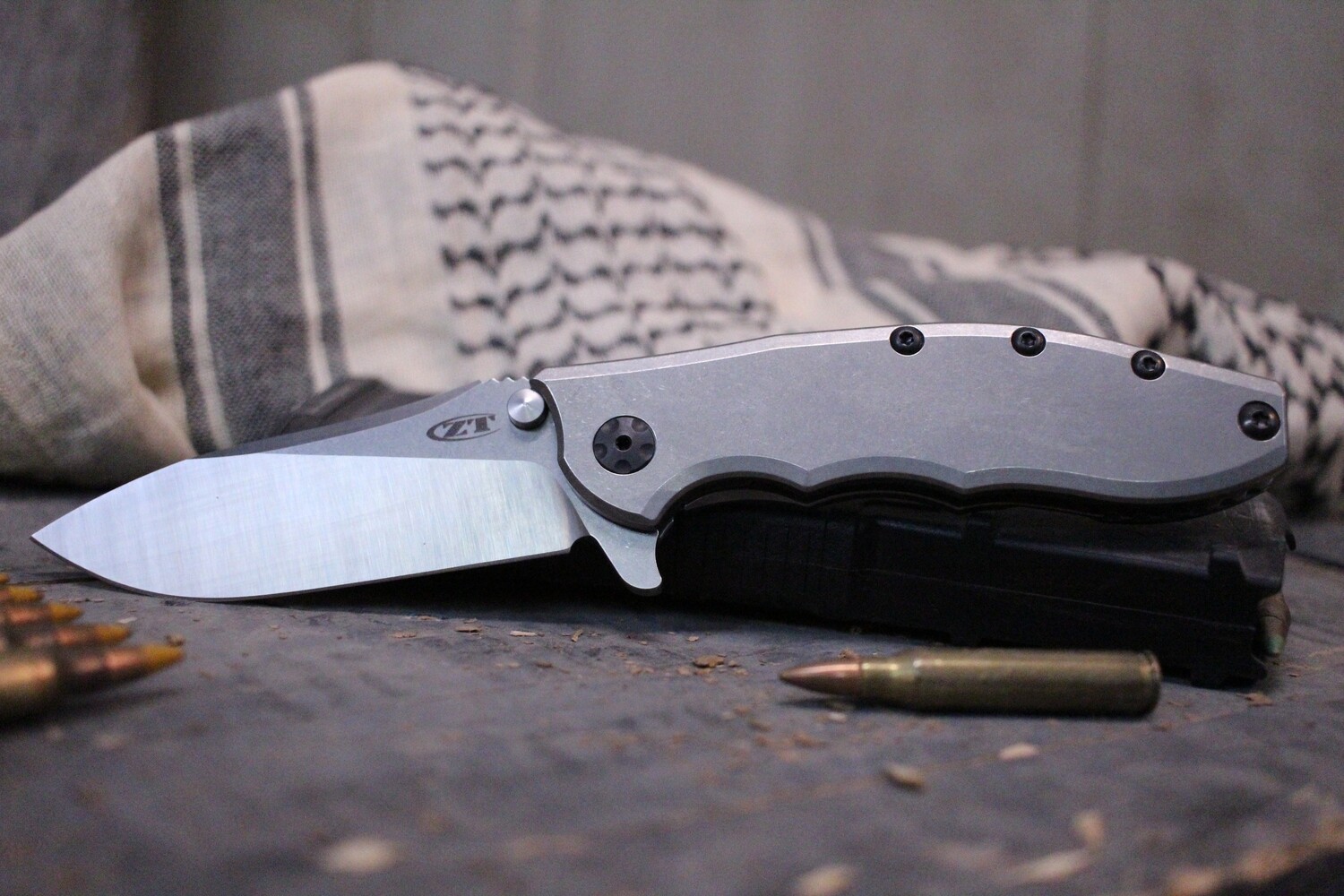 Zero Tolerance 0562TI Hinderer 3.5&quot; Flipper Knife / Titanium / Satin 20CV