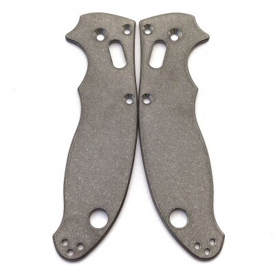 Flytanium Custom Titanium Scales for Spyderco Manix 2,  Stonewash