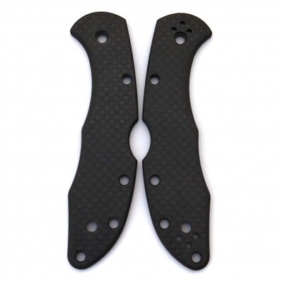 Flytanium Custom Carbon Fiber Scales for Spyderco Delica, Black