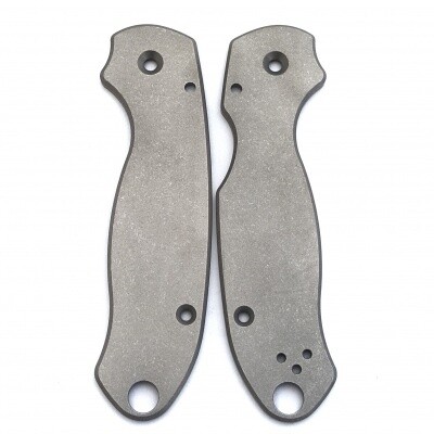 Flytanium Custom Titanium Scales for Spyderco Para 3, Stonewash