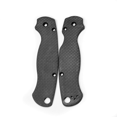 Flytanium Custom Carbon Fiber Scales for Spyderco Paramilitary 2, Black