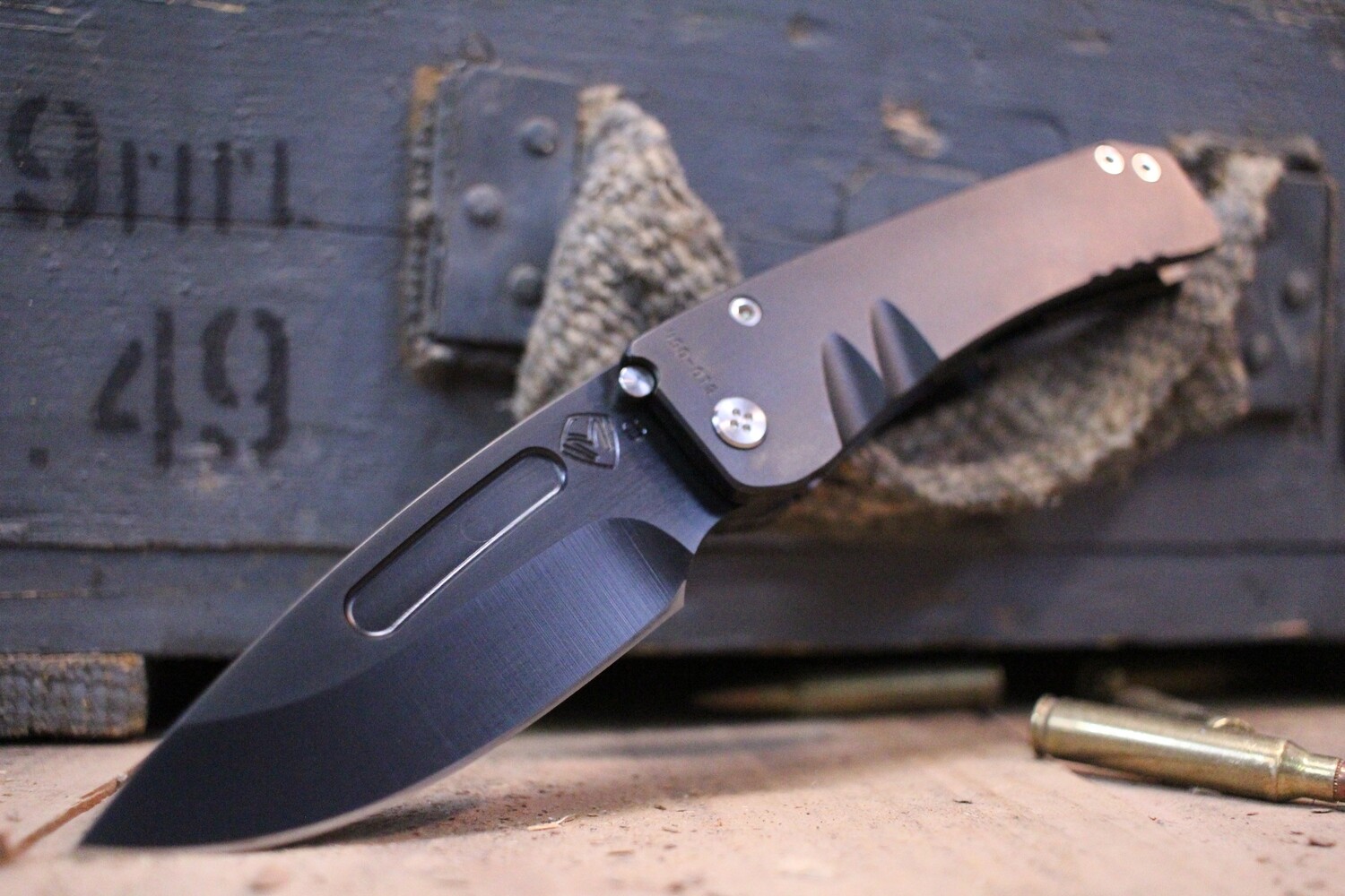 Medford Knife and Tool (MKT) Midi Marauder 3.625&quot; Frame Lock Knife, Black PVD Ti / PVD