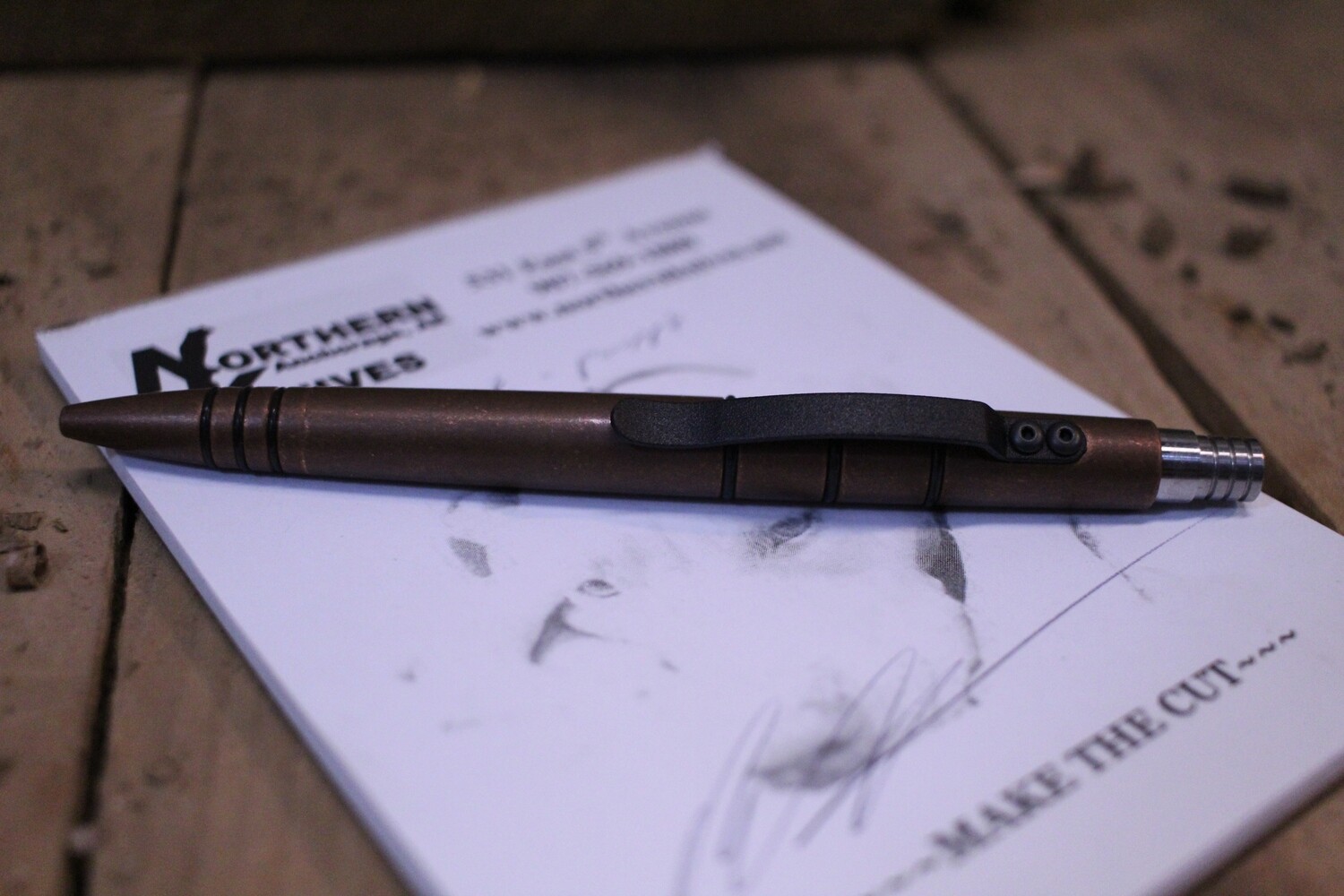Tuff-Writer Mini Click Series Retractable Pen, Tumbled Copper
