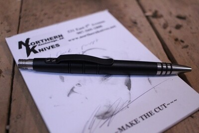 Tuff-Writer Mini Click Series Retractable Pen, Black Aluminum