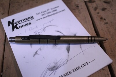 Tuff-Writer Mini Click Series Retractable Pen, Tumbled Brass
