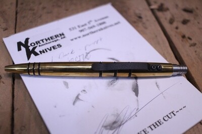 Tuff-Writer Mini Click Series Retractable Pen, Polished Brass