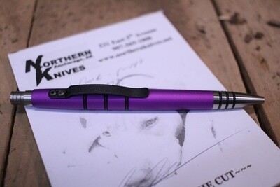 Tuff-Writer Mini Click Series Retractable Pen, Purple Aluminum