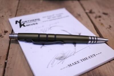 Tuff-Writer Mini Click Series Retractable Pen, OD Green Aluminum