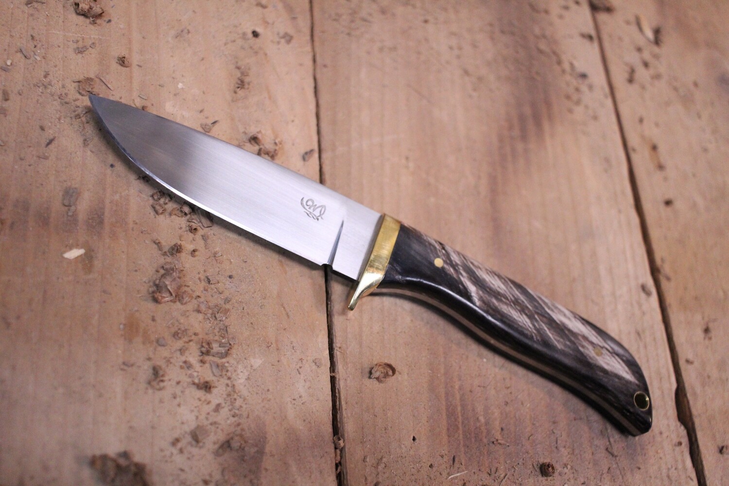 Wild River Custom Scout 4&quot; Fixed Blade, Brass &amp; Buffalo Horn / Satin O1