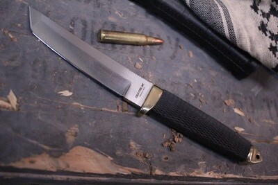 Cold Steel Classic Mini Tanto 4.25" Fixed Blade, Brass &amp; Rubber / Stainless ( Pre Owned )