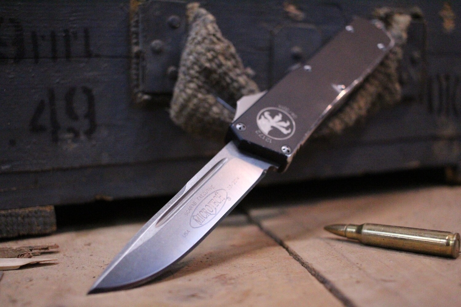 Microtech Scarab Executive 3.5&quot; OTF Automatic Knife, Black / Satin ( Pre Owned )