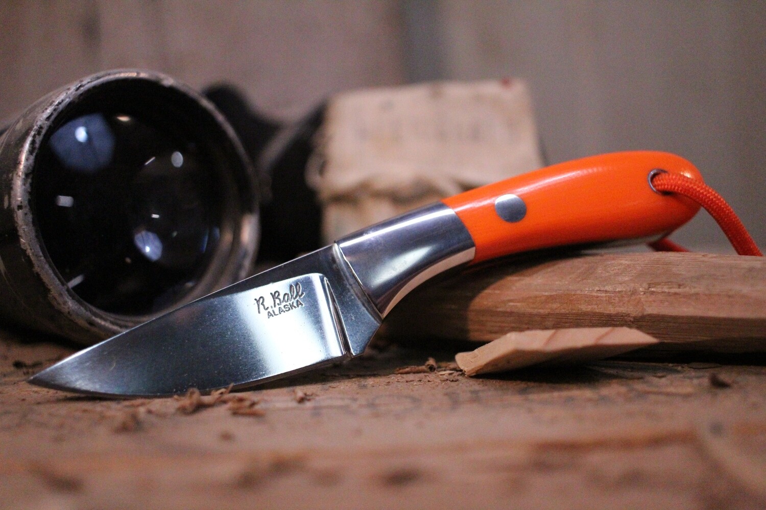 Robert Ball Caper 2.5&quot; Fixed Blade, Orange G10 / Satin VG-42
