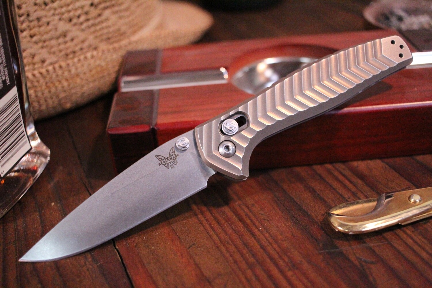 Benchmade Anthem 3.5&quot; AXIS Lock Knife / Stonewash / Bronze Titanium / 20CV (Pre-Owned)
