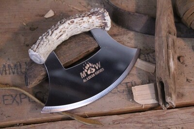 M&amp;W Alaskan Knives Inupiat Ulu, Alaskan Stainless / Deer