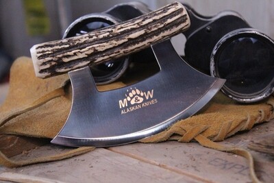 M&amp;W Alaskan Knives Ulu, Alaskan Stainless / Sambar Stag Handle