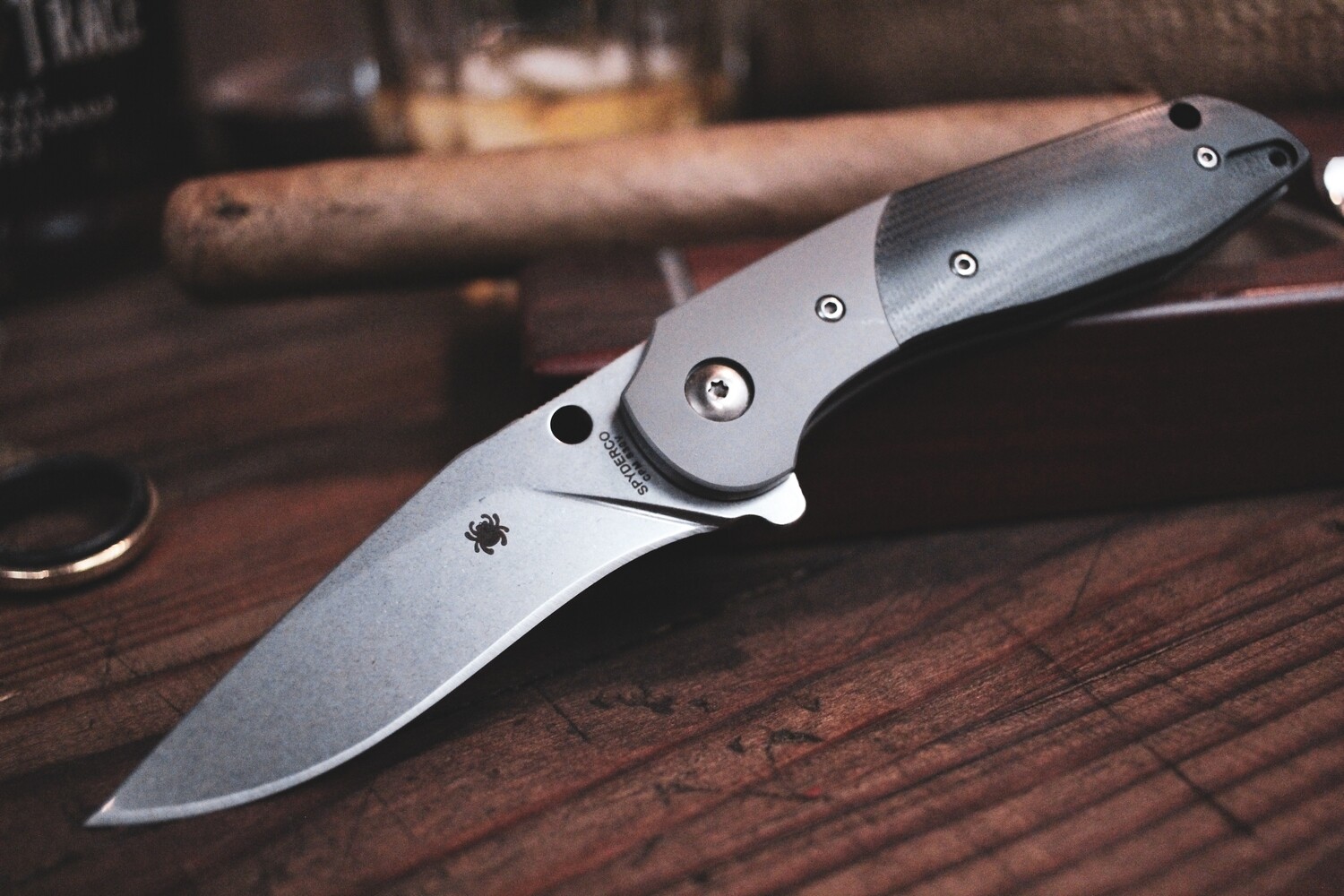 Spyderco Southard Hanan 3&quot; Compression Lock Knife, Titanium &amp; G-10 / Stonewash ( Pre Owned )